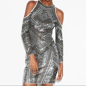 Express Sequin Cold Should Sheath Dress - Size